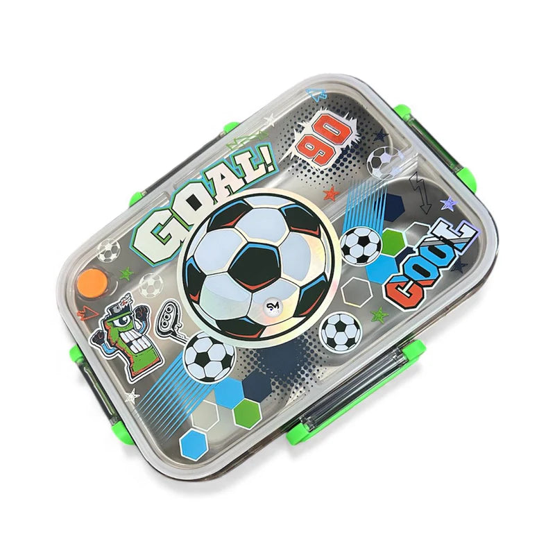 VEST Goal Three Compartments Stainless Steel School Lunch Box 800 ML U2087 at Zubaidas No 1 Online Baby and Kids Store in Pakistan for over 50 years