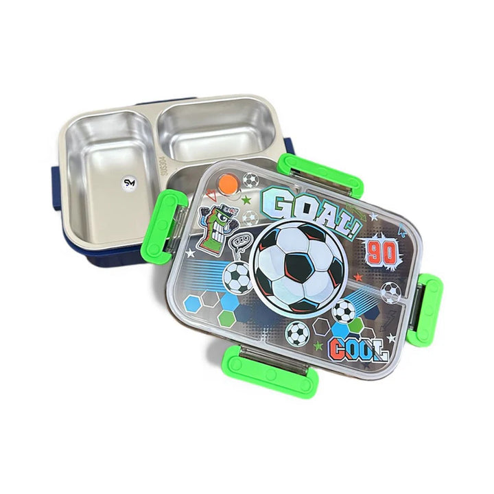 VEST Goal Three Compartments Stainless Steel School Lunch Box 800 ML U2087 at Zubaidas Official Pakistan