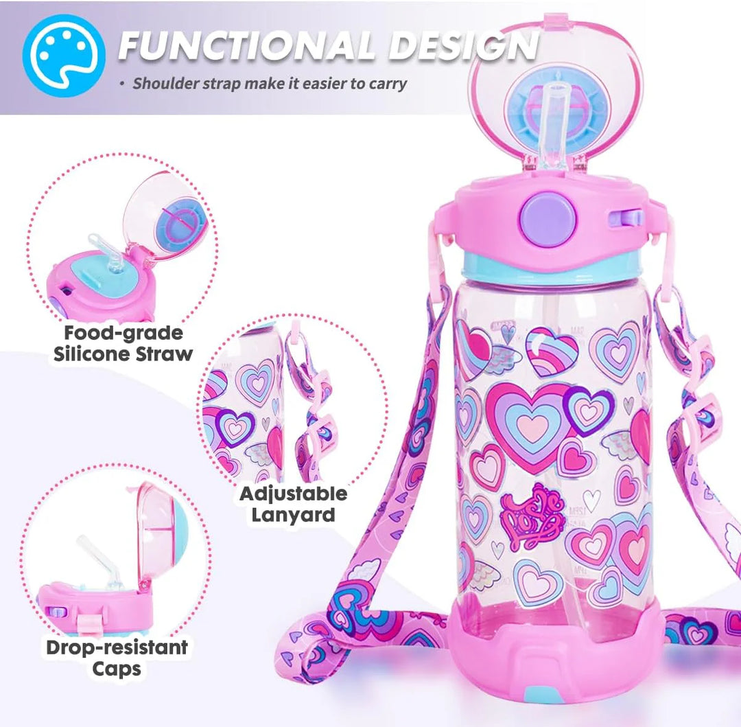 VEST Love BPA Free Straw Water Bottle 650 ML U2051 at Zubaidas Online Pakistan