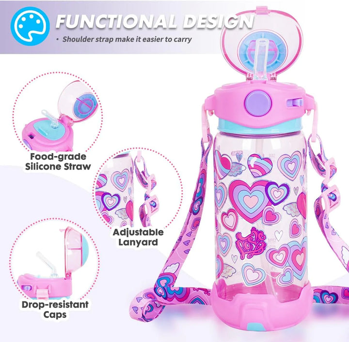 VEST Love BPA Free Straw Water Bottle 650 ML U2051 at Zubaidas Online Pakistan