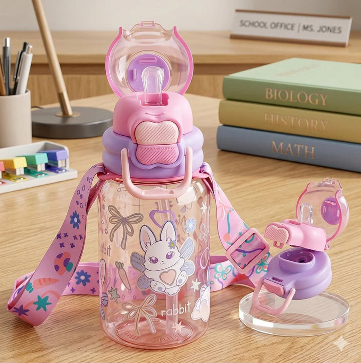 VEST Rabbit 600 ml Three Ways One Click Straw Plastic Water Bottle BPA Free U2131 at Zubaidas The Ultimate Online Baby and Kids Store in Pakistan for over 50 years