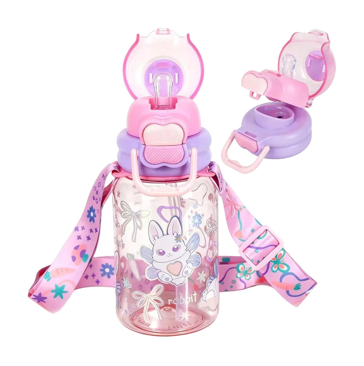 VEST Rabbit 600 ml Three Ways One Click Straw Plastic Water Bottle BPA Free U2131 at Zubaidas