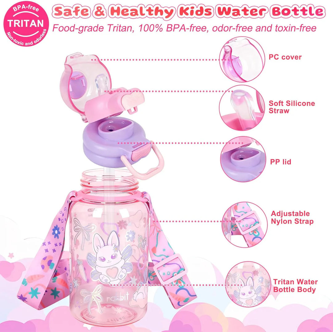 VEST Rabbit 600 ml Three Ways One Click Straw Plastic Water Bottle BPA Free U2131 at Zubaidas Best Online Baby and Kids Store in Pakistan for over 50 years