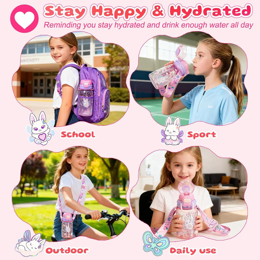 VEST Rabbit 600 ml Three Ways One Click Straw Plastic Water Bottle BPA Free U2131 at Zubaidas Official Pakistan