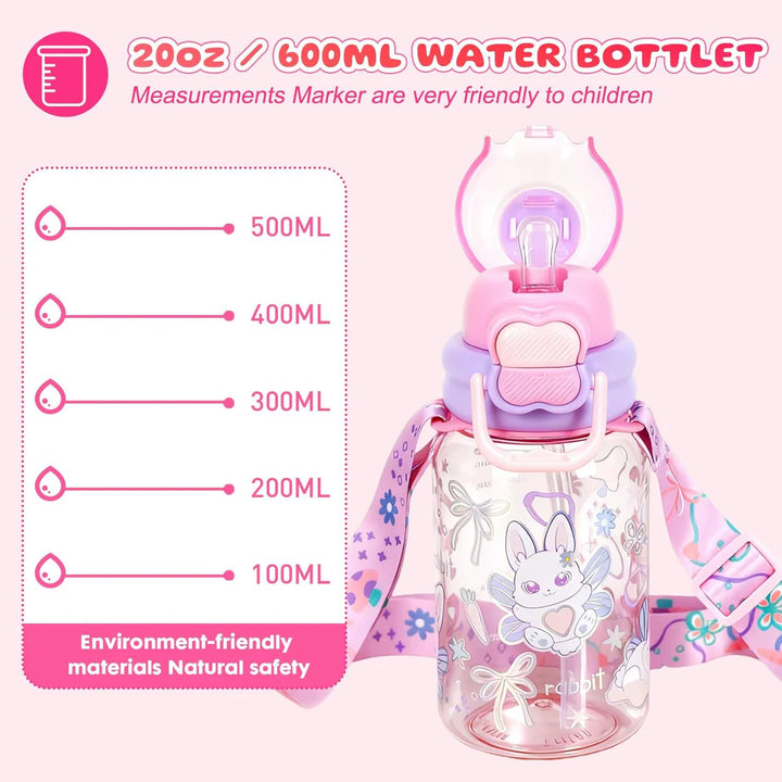 VEST Rabbit 600 ml Three Ways One Click Straw Plastic Water Bottle BPA Free U2131 at Zubaidas No 1 Online Baby and Kids Store in Pakistan for over 50 years