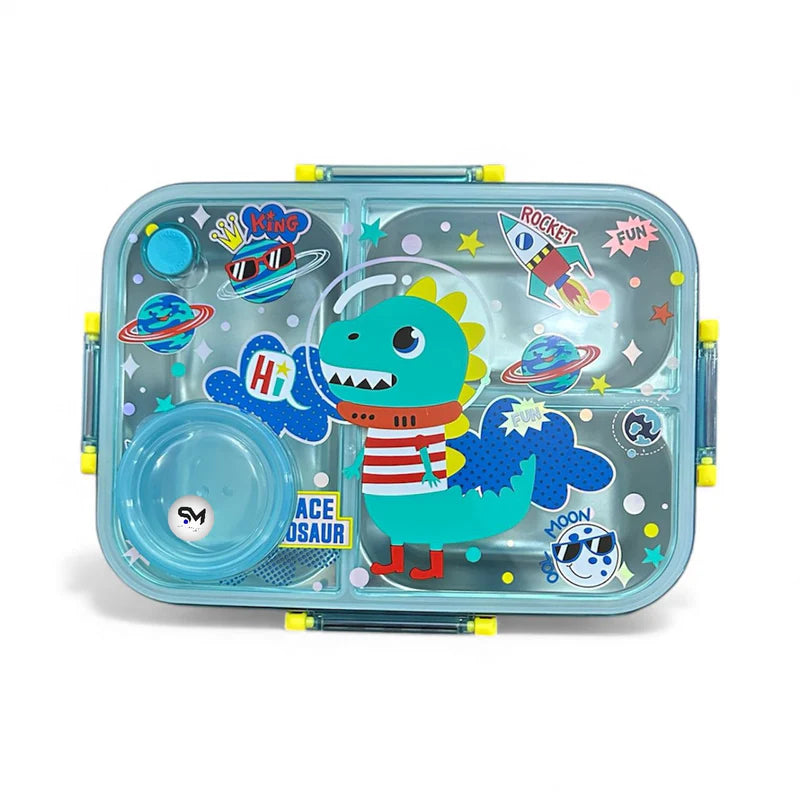 VEST Space Dinosaur Three Compartments Stainless Steel School Lunch Box 800 ML U2087 at Zubaidas