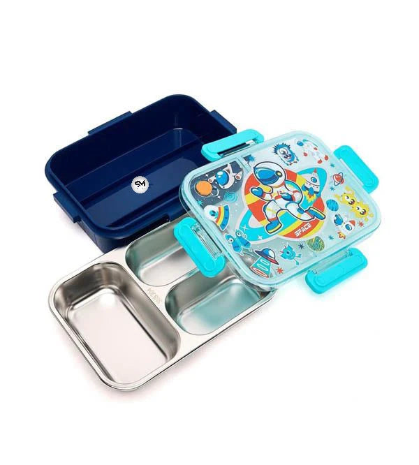 VEST Space Three Compartments Stainless Steel School Lunch Box 800 ML U2087 at Zubaidas Official Pakistan