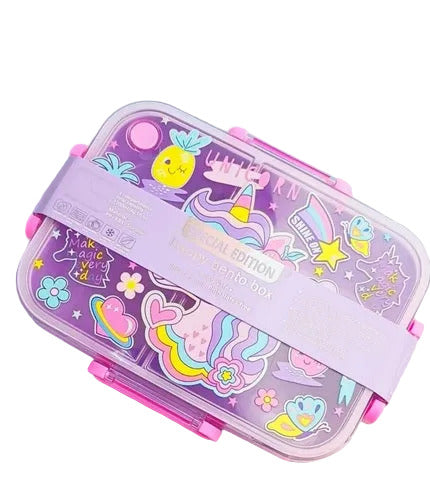 VEST Unicorn 3 Compartments Special Edition Happy Bento Box BPA and Phthalates Free 1200 ML School Lunch Box U2135 at Zubaidas