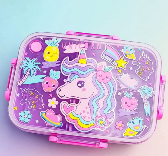 VEST Unicorn 3 Compartments Special Edition Happy Bento Box BPA and Phthalates Free 1200 ML School Lunch Box U2135 at Zubaidas Online Pakistan