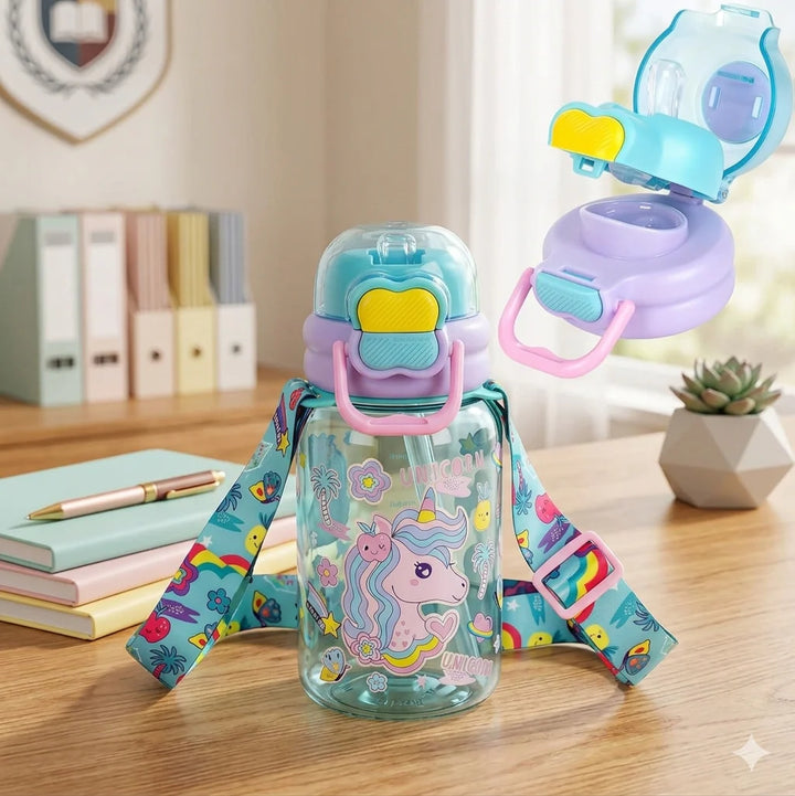 VEST Unicorn 600 ml Three Ways One Click Straw Plastic Water Bottle BPA Free U2131 at Zubaidas Official Pakistan
