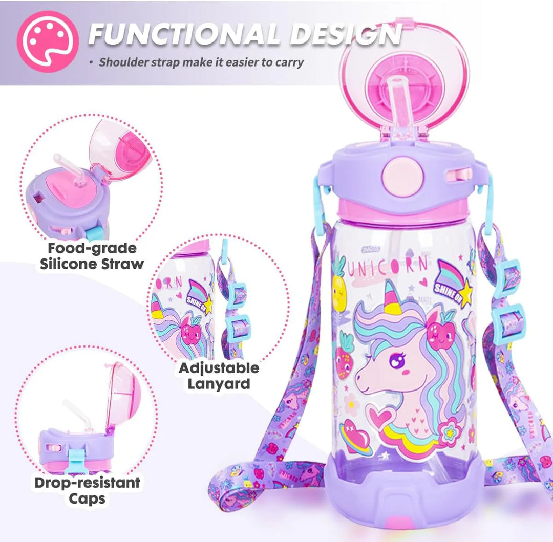 VEST Unicorn BPA Free Straw Water Bottle 650 ML U2051 at Zubaidas Online Pakistan