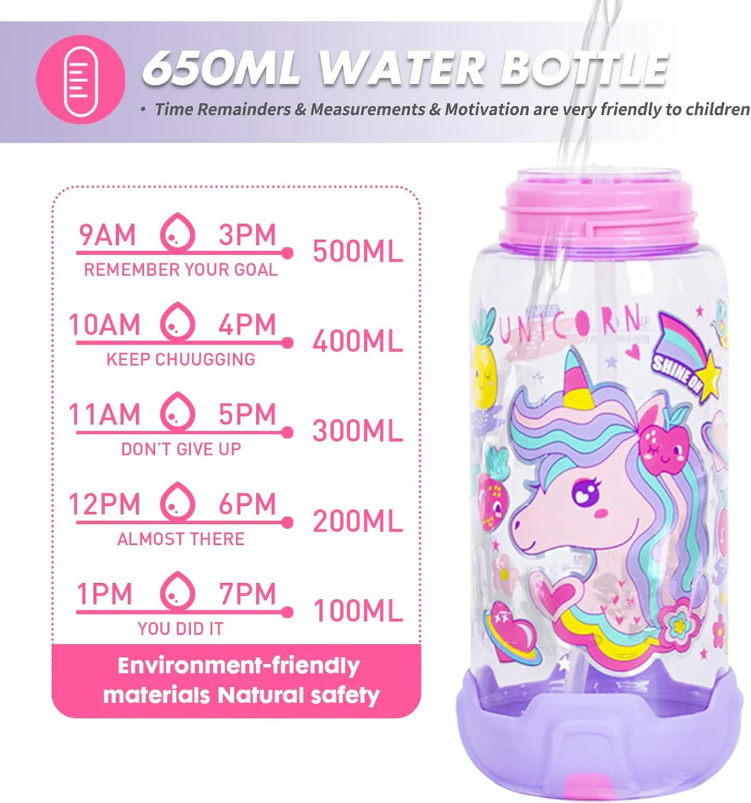 VEST Unicorn BPA Free Straw Water Bottle 650 ML U2051 at Zubaidas The Largest Online Baby and Kids Store in Pakistan for over 50 years