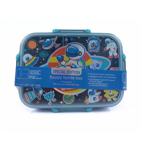 VEST Space 3 Compartments Special Edition Happy Bento Box BPA and Phthalates Free 1200 ML School Lunch Box U2135 at Zubaidas Official Pakistan