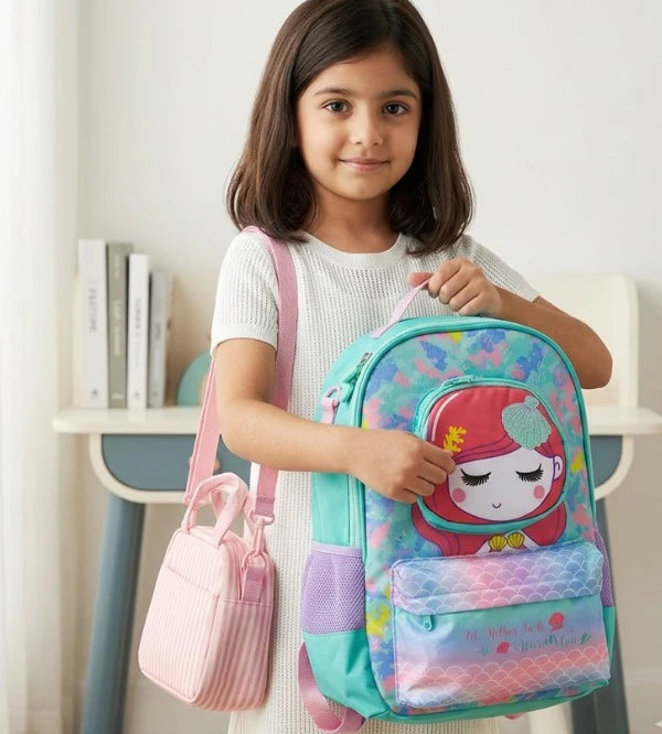 VEST Primary School Bag Mermaid Backpack 16 inches U2055 at Zubaidas Number 1 Online Baby and Kids Store in Pakistan for over 50 years