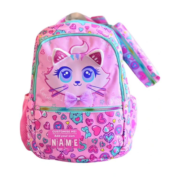 VEST Primary School Bag Love Cats Backpack 16.5 inches with Pencil Case U2081 at Zubaidas