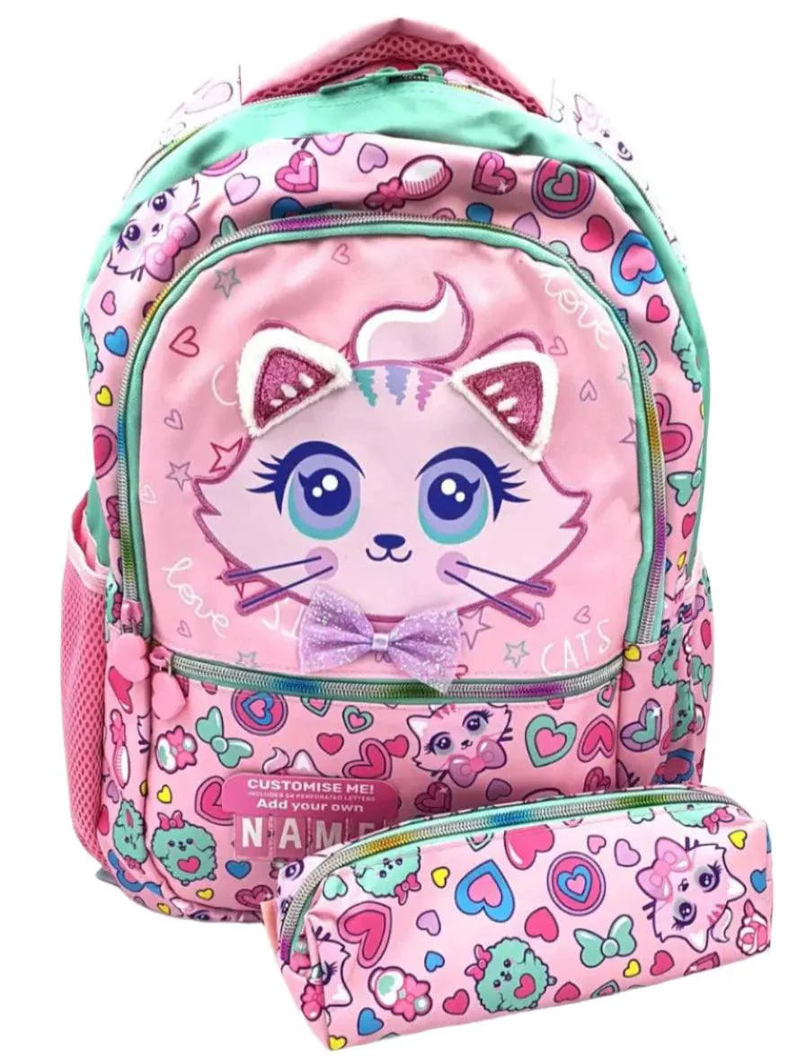VEST Primary School Bag Love Cats Backpack 16.5 inches with Pencil Case U2081 at Zubaidas Official Pakistan