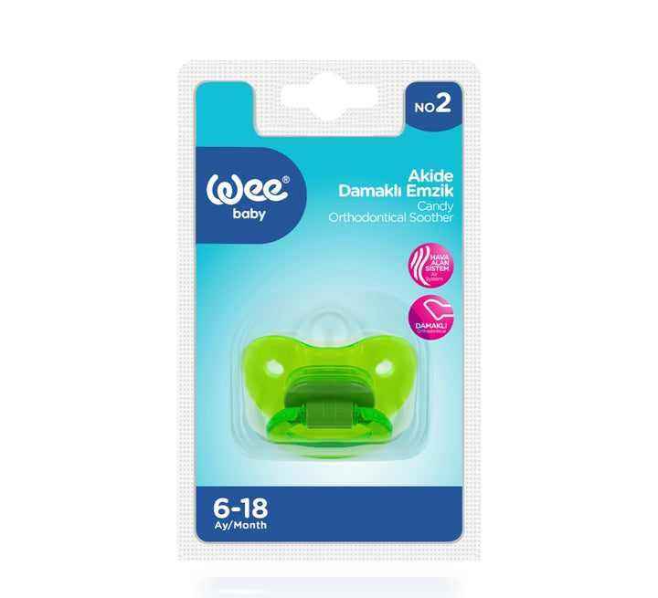 Wee Baby Candy Body Orthodontic Pacifier No 2 6-18m Green at Zubaidas Best Online Baby and Kids Store in Pakistan