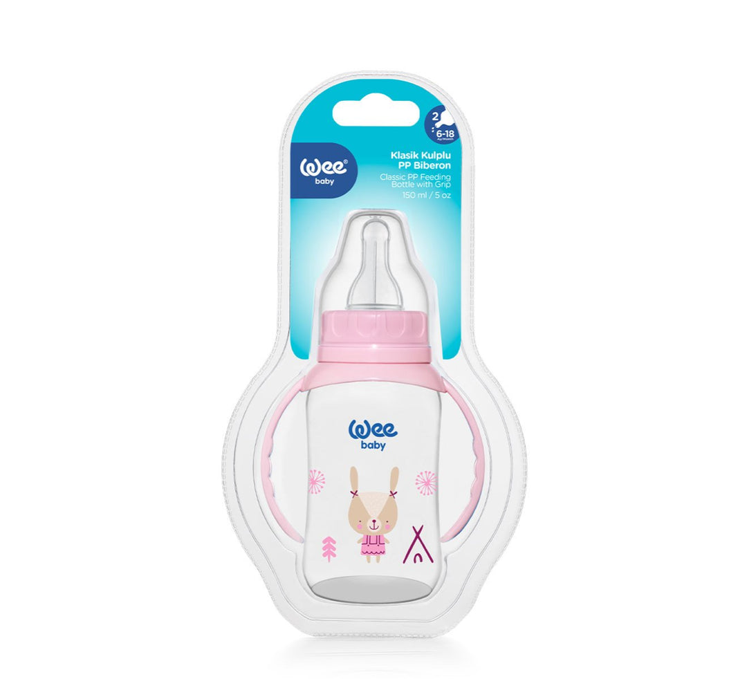 Wee Baby Classic Handled PP Baby Bottle 150 ml Pink at Zubaidas Official Pakistan
