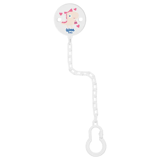 Wee Baby Patterned Pacifier Clip Peach at Zubaidas