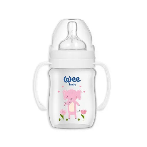 Wee Baby Wide Neck PP Feeding Bottle with Handles 250ml Elephant at Zubaidas