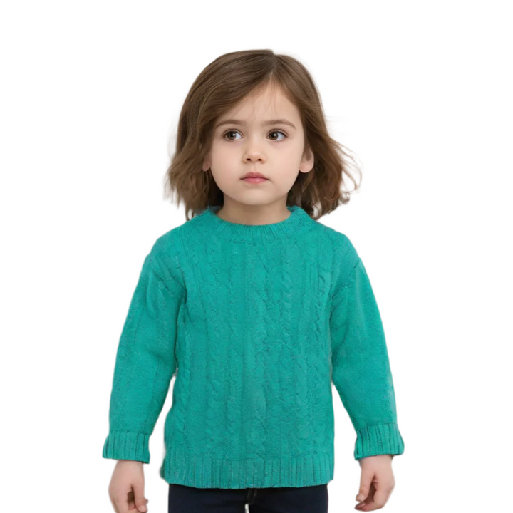 Zubaida's Sweater Frill Bottom Green for Girls