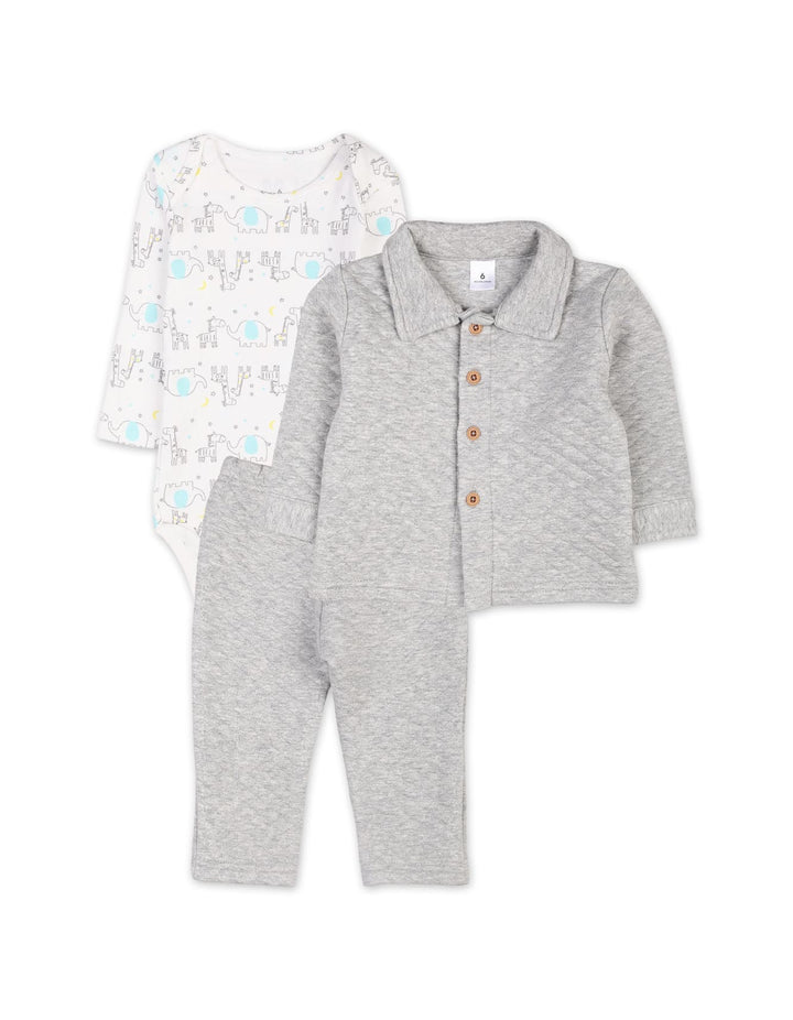 Baby 3 Pieces Winter Apparel Bambies Grey at Zubaidas