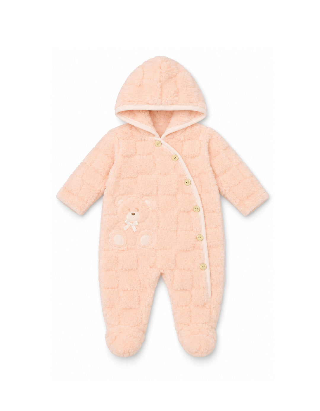Baby Girls Winter Hooded Sleep Suit Pink at Zubaidas