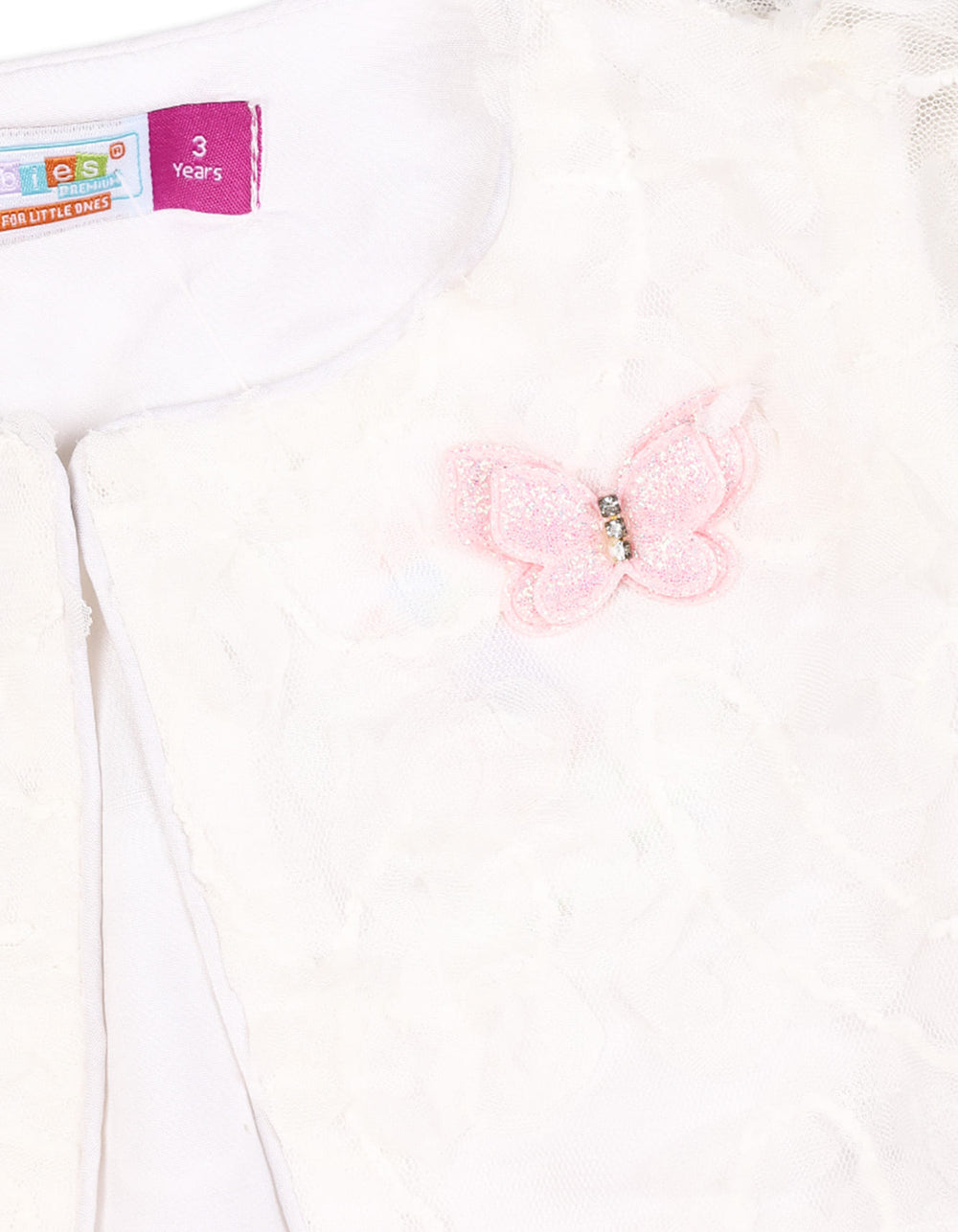 Baby and Girls Summer Crop Top Bambies Butterfly Lace at Zubaidas Official Pakistan