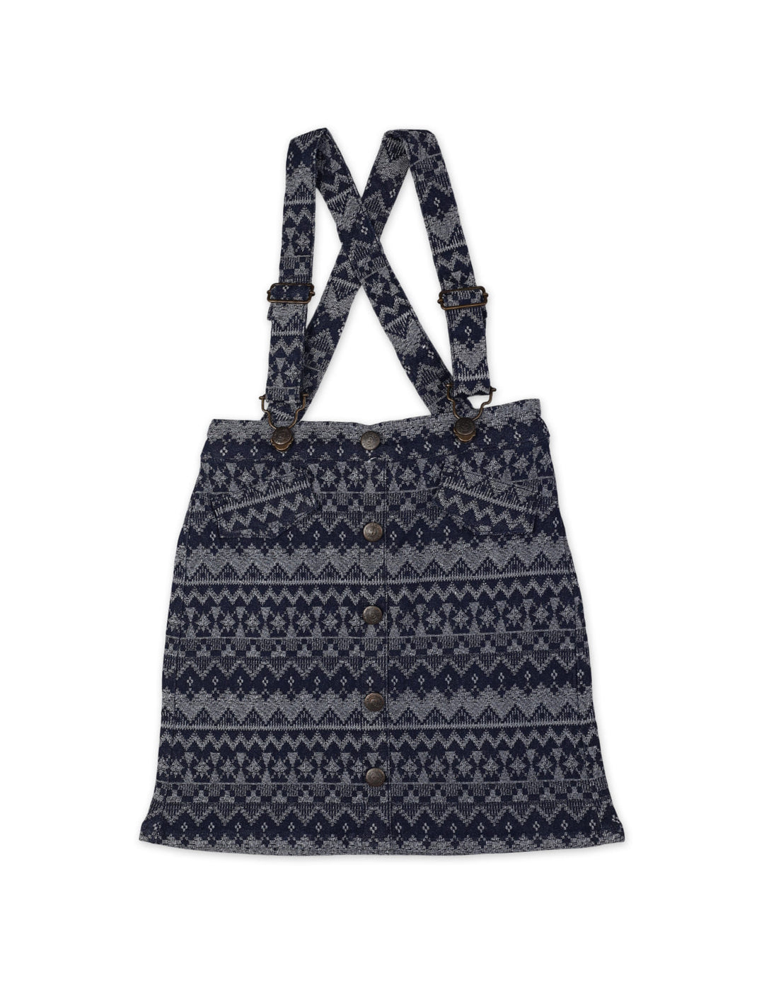 Baby and Kids Girl Summer Dungaree Dress Bambies Geometric Print at Zubaidas