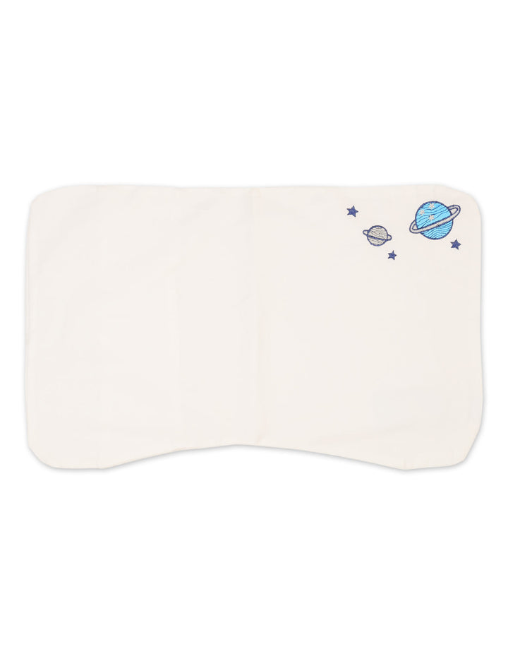 Baby and Kids Pillow Case Embroidered Planets Blue Outer Space at Zubaidas