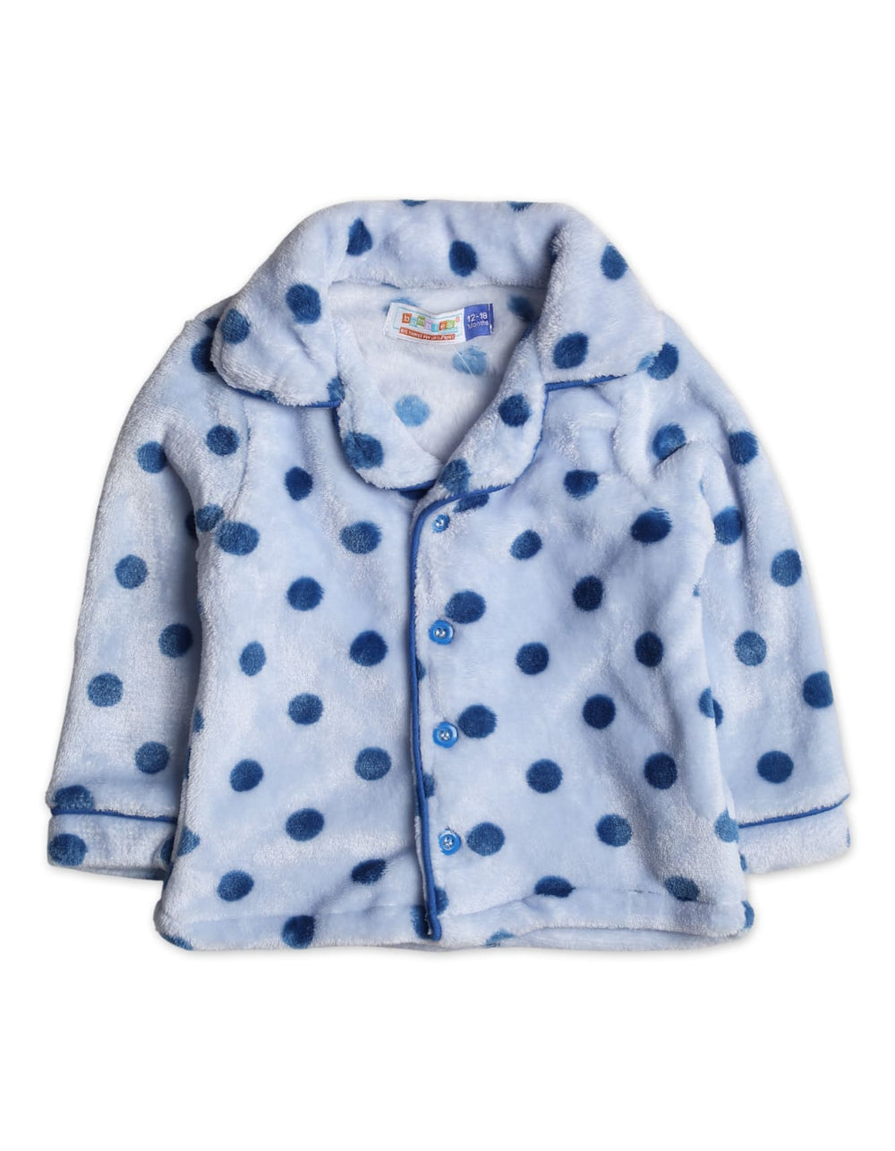 Baby and Kids Winter Night Suits Bambies Dots Light Blue at Zubaidas Pakistan.