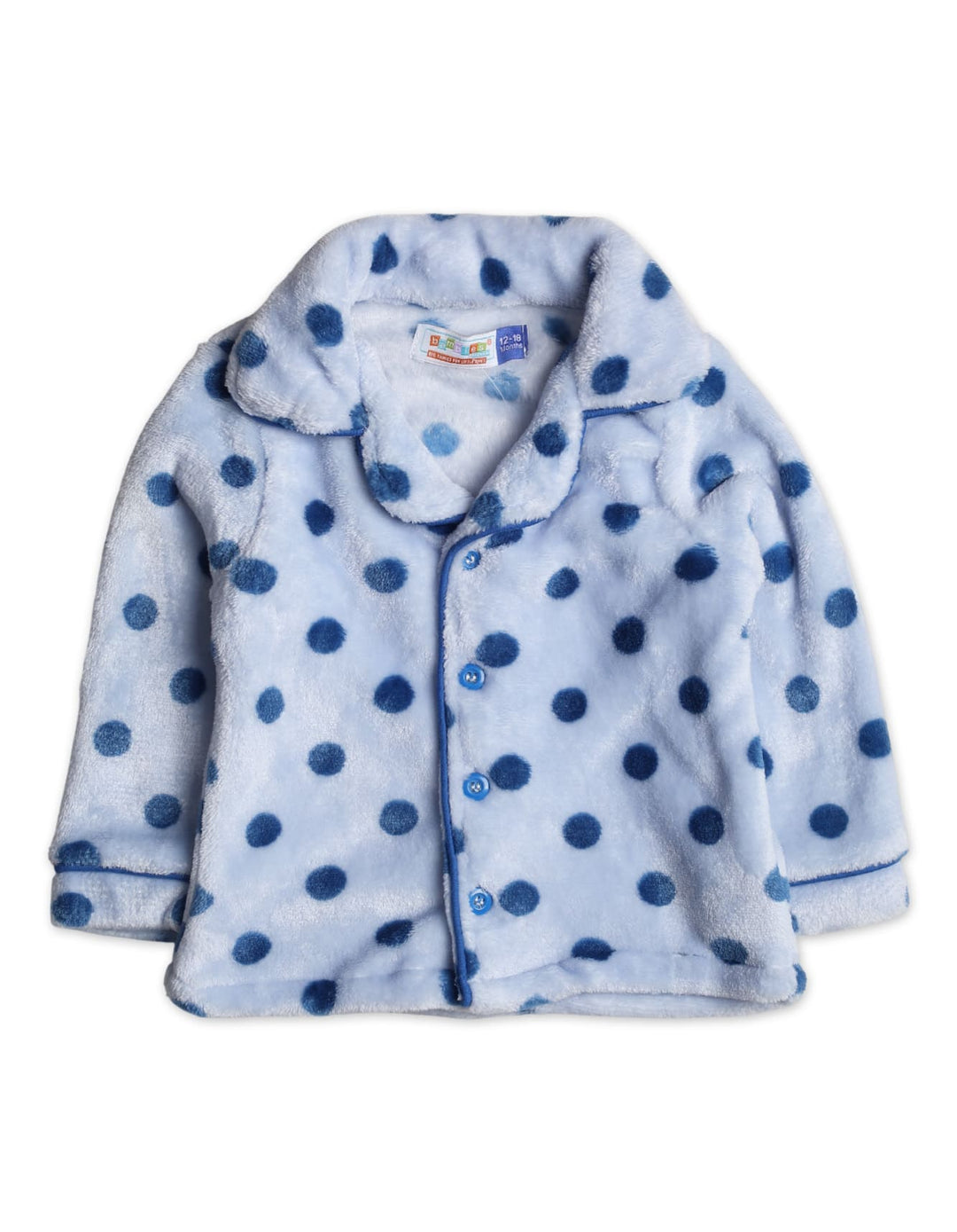 Baby and Kids Winter Night Suits Bambies Dots Light Blue at Zubaidas Pakistan.