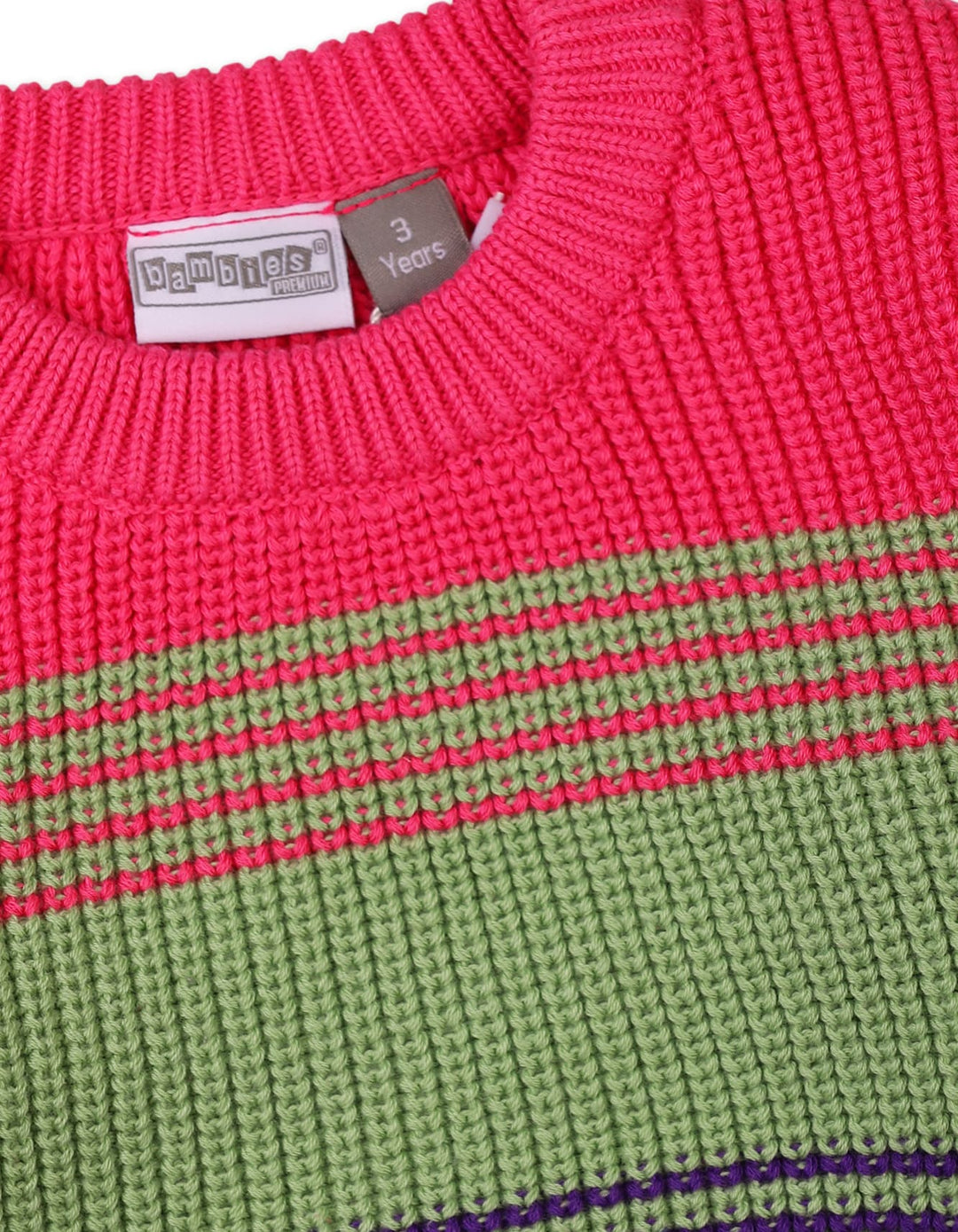 Baby and kids winter pullovers Bambies Striped Multicolor at Zubaidas Pakistan