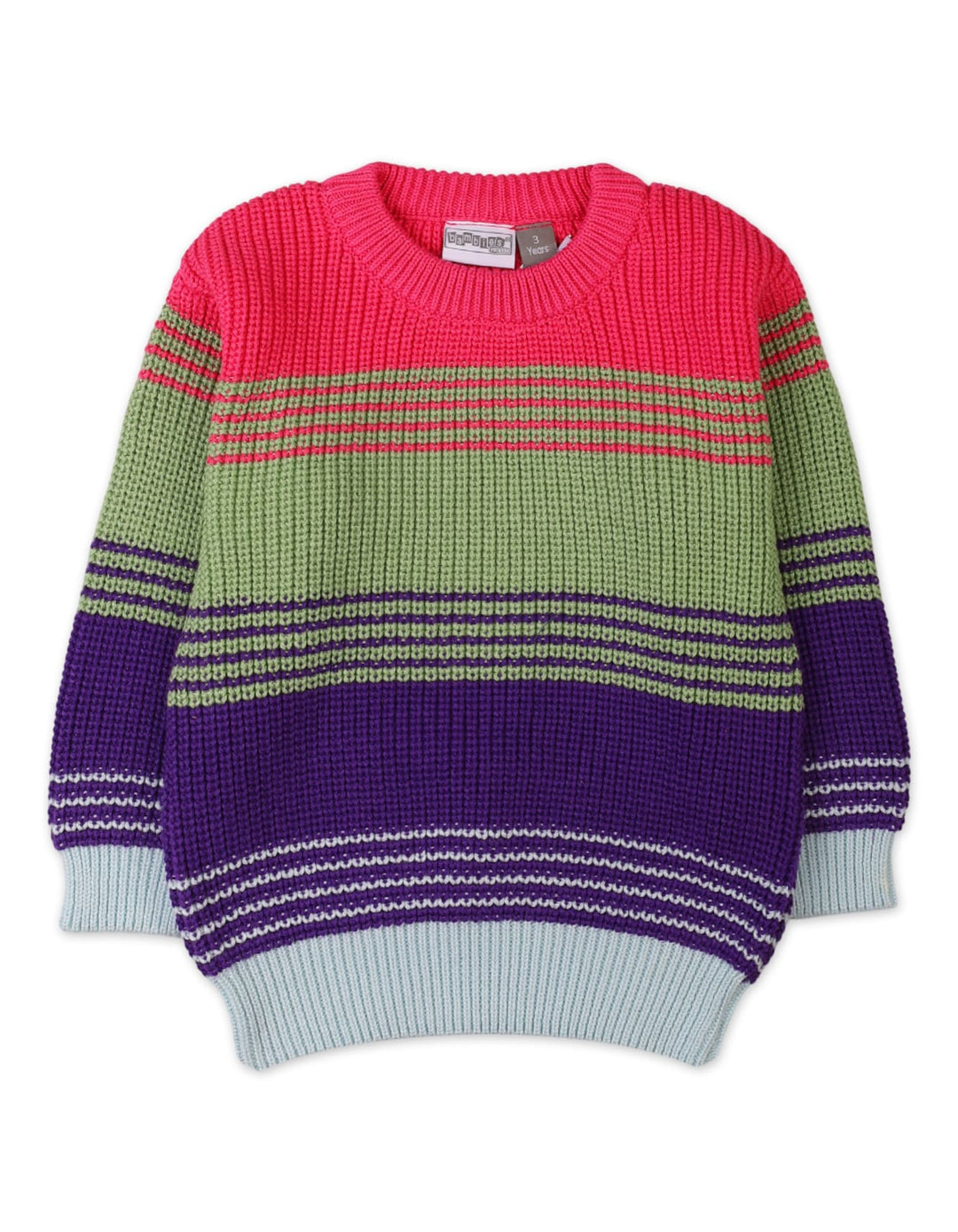Baby and Kids Winter Sweaters Bambies Striped Multicolor at Zubaidas