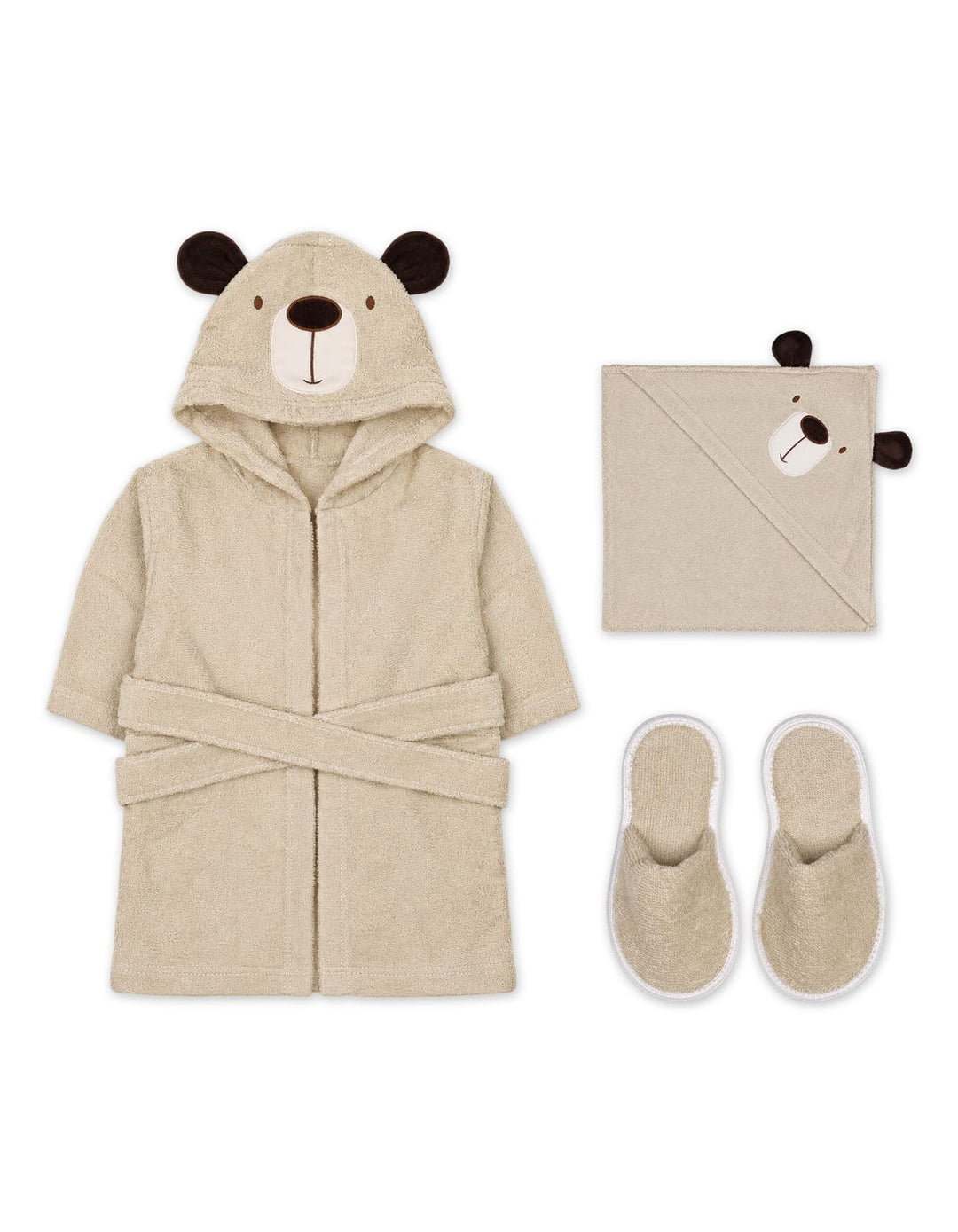 Baby Bath Towel Gift Set 4 Pcs Bear Beige at Zubaidas