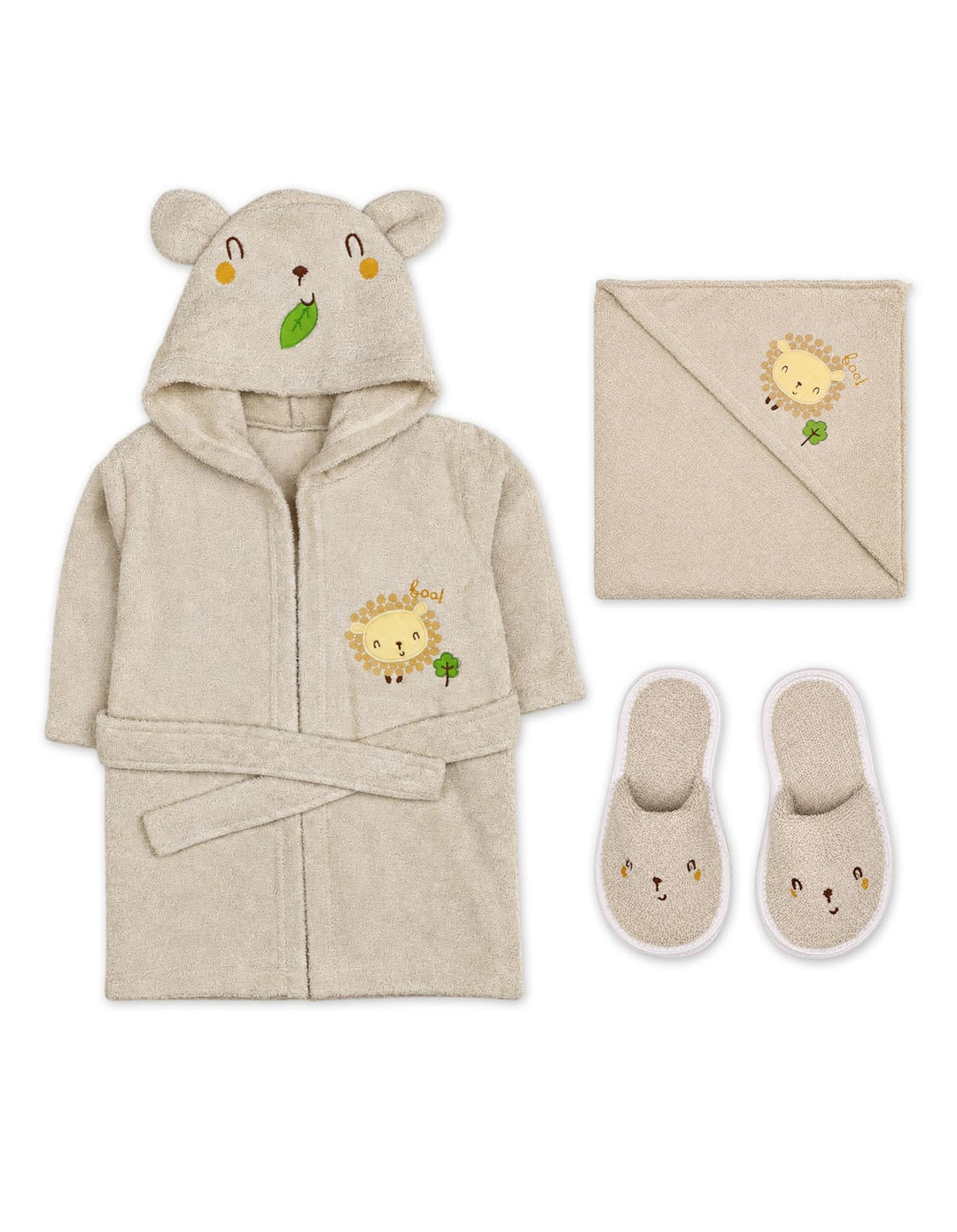 Baby Bath Towel Gift Set 4 Pcs Beige at Zubaidas