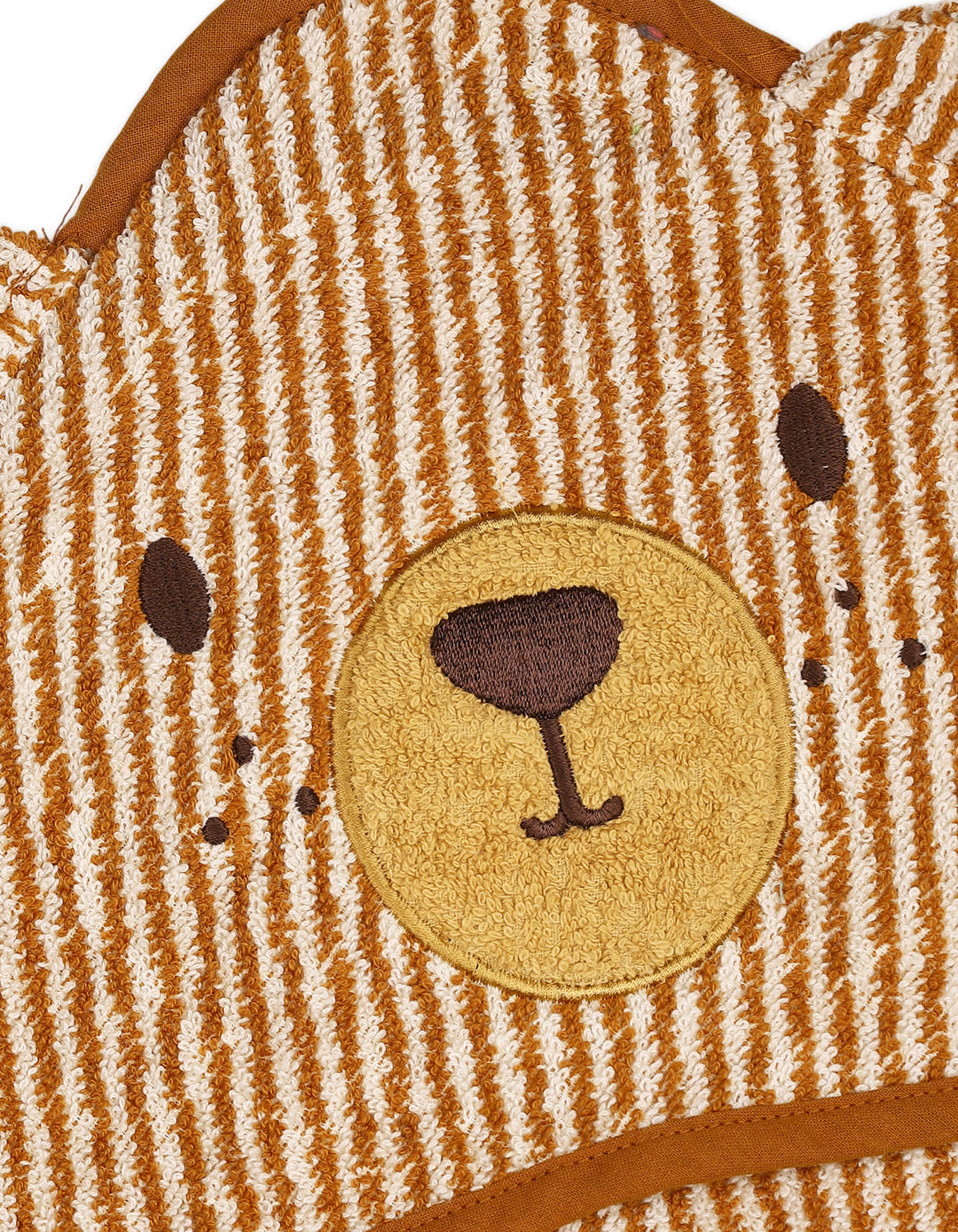 Baby Bath Towel Hooded Bambies Bear Striped Brown and White at Zubaidas Official Pakistan