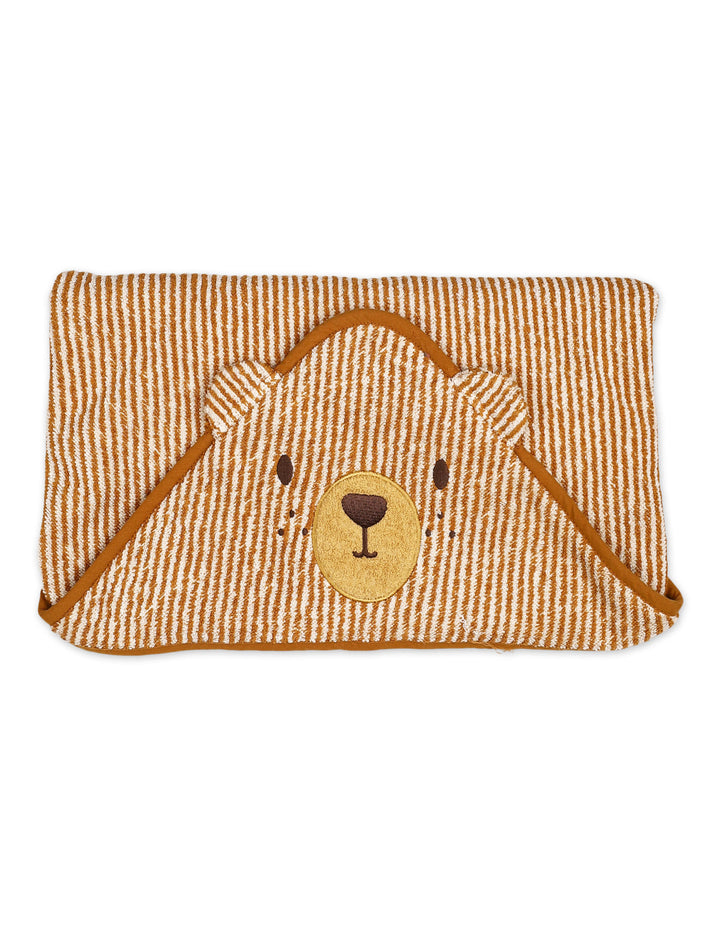 Baby Bath Towel Hooded Bambies Bear Striped Brown and White at Zubaidas Online Pakistan