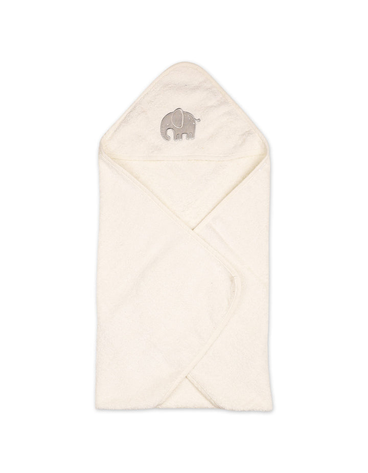 Baby Bath Towel Hooded Bambies Elephant White at Zubaidas