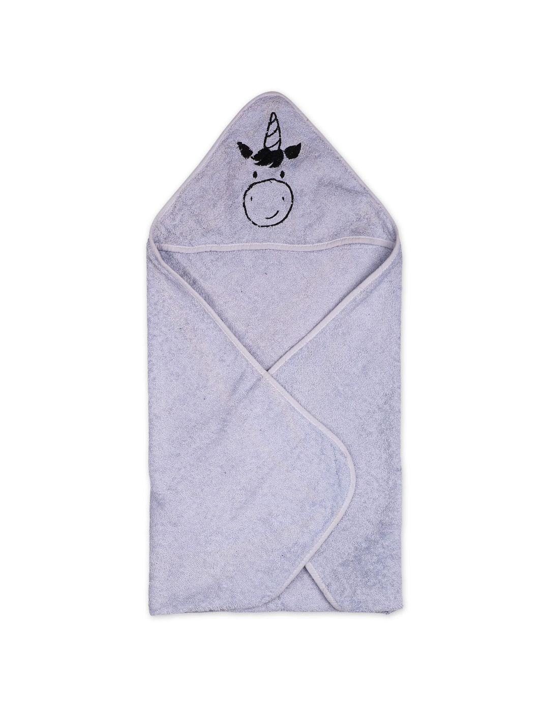 Baby Bath Towel Hooded Bambies Unicorn Light Grey at Zubaidas