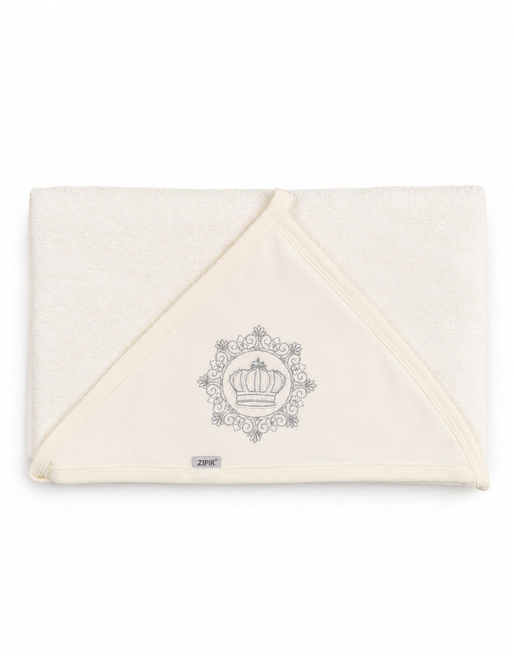 Baby Bath Towel Hooded Crown Off White at Zubaidas Online Pakistan