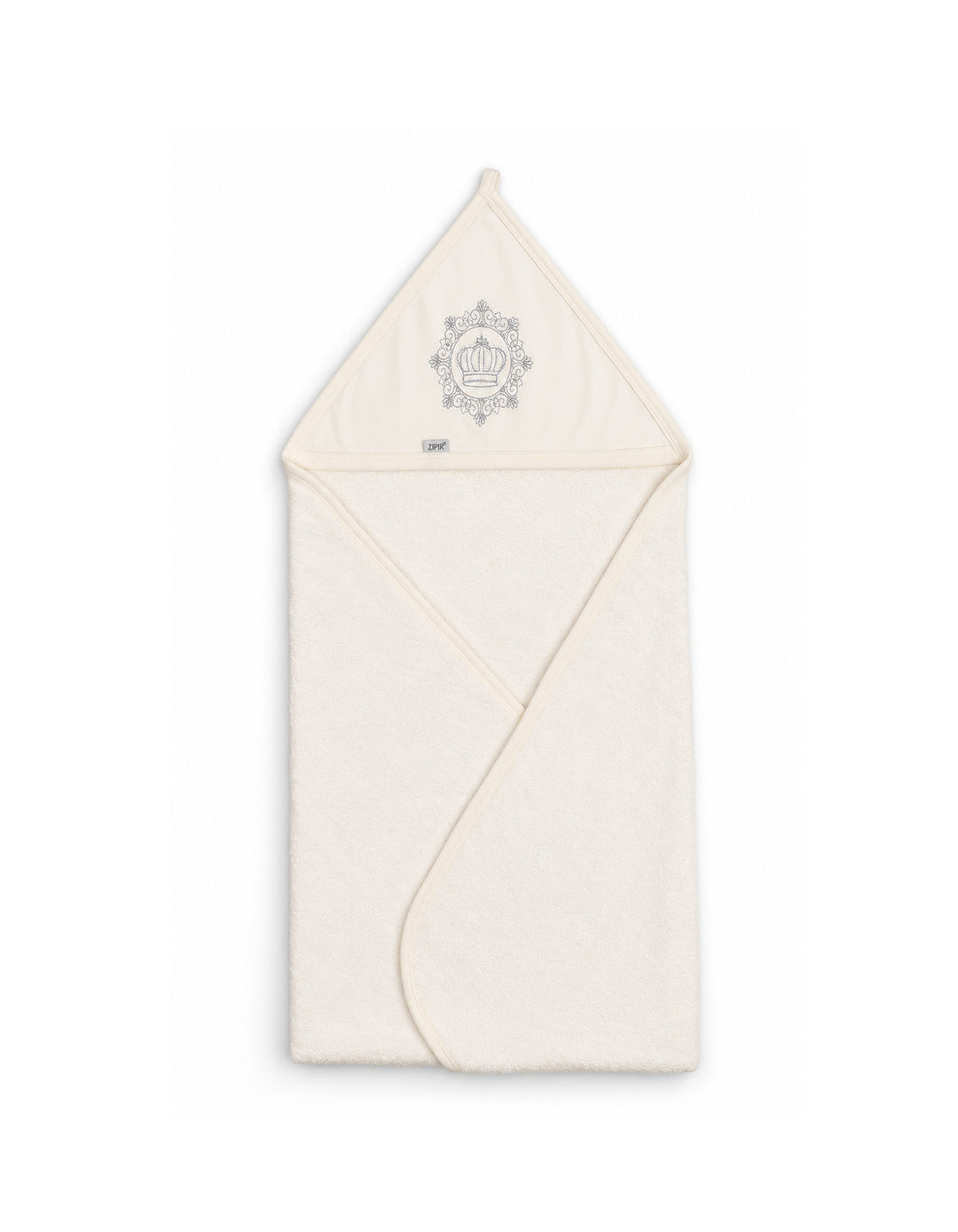 Baby Bath Towel Hooded Crown Off White at Zubaidas