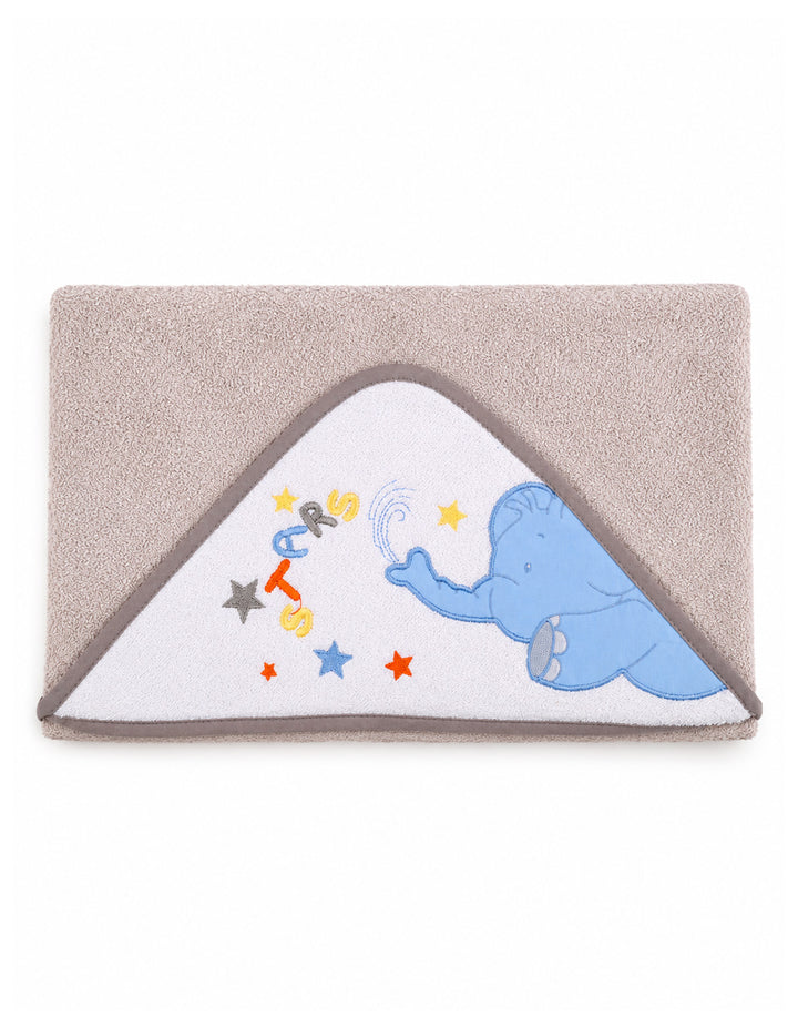 Baby Bath Towel Hooded Elephant Stars Grey at Zubaidas Online Pakistan