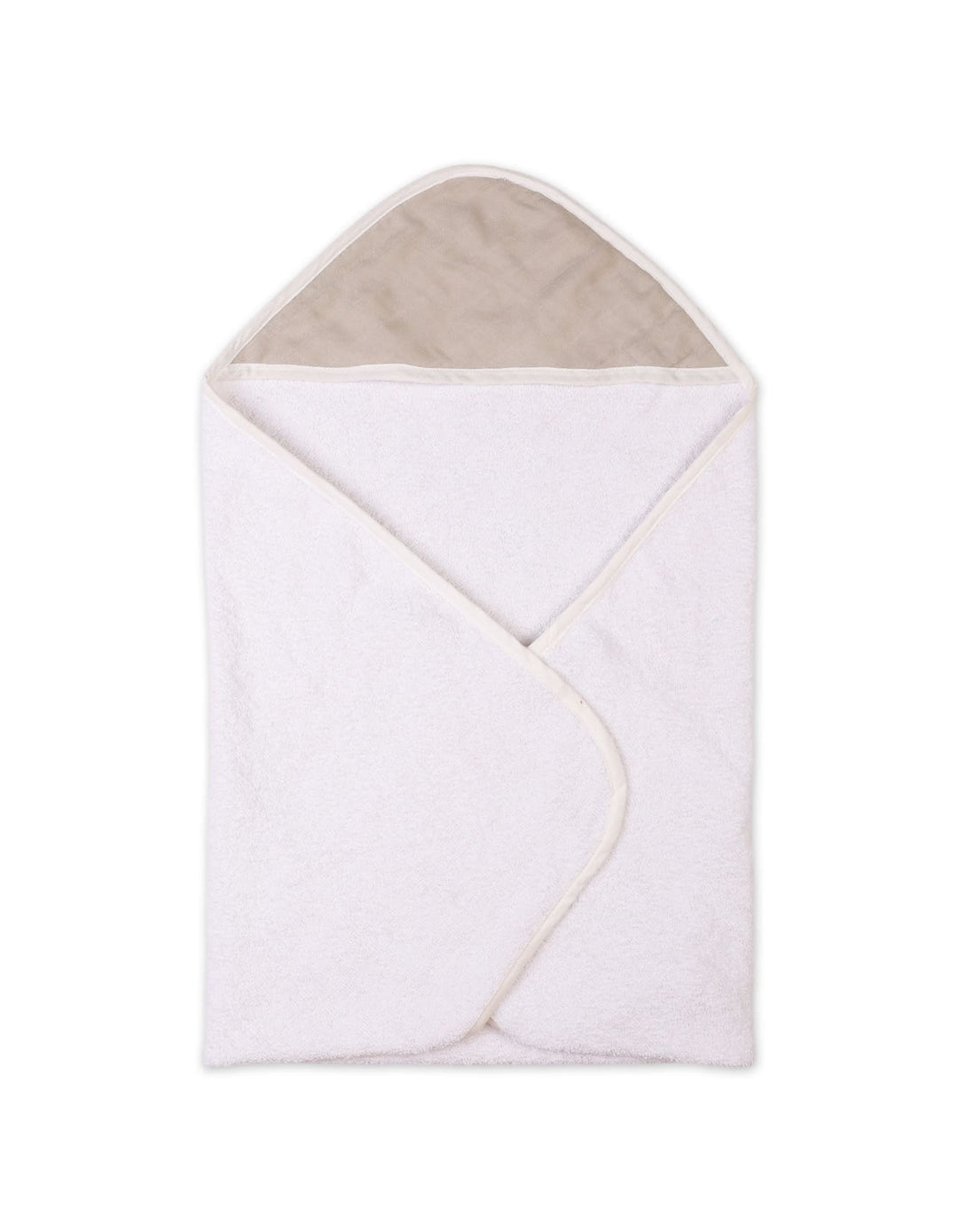Baby Bath Towels Bambies Hooded White with Plain Hood at Zubaidas