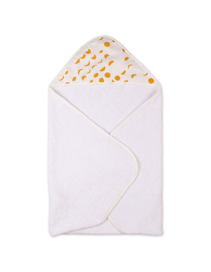 Baby Bath Towels Bambies Moon Hooded Cream and White at Zubaidas