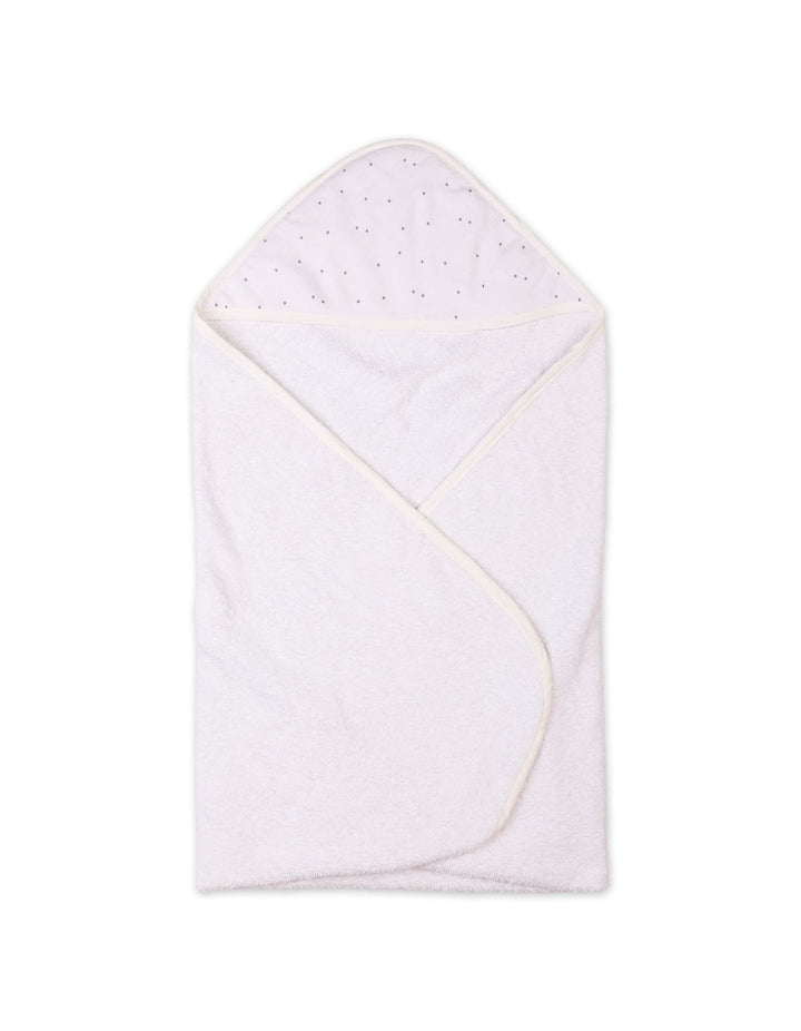 Baby Bathing Towels Bambies Dotted Hooded White at Zubaidas