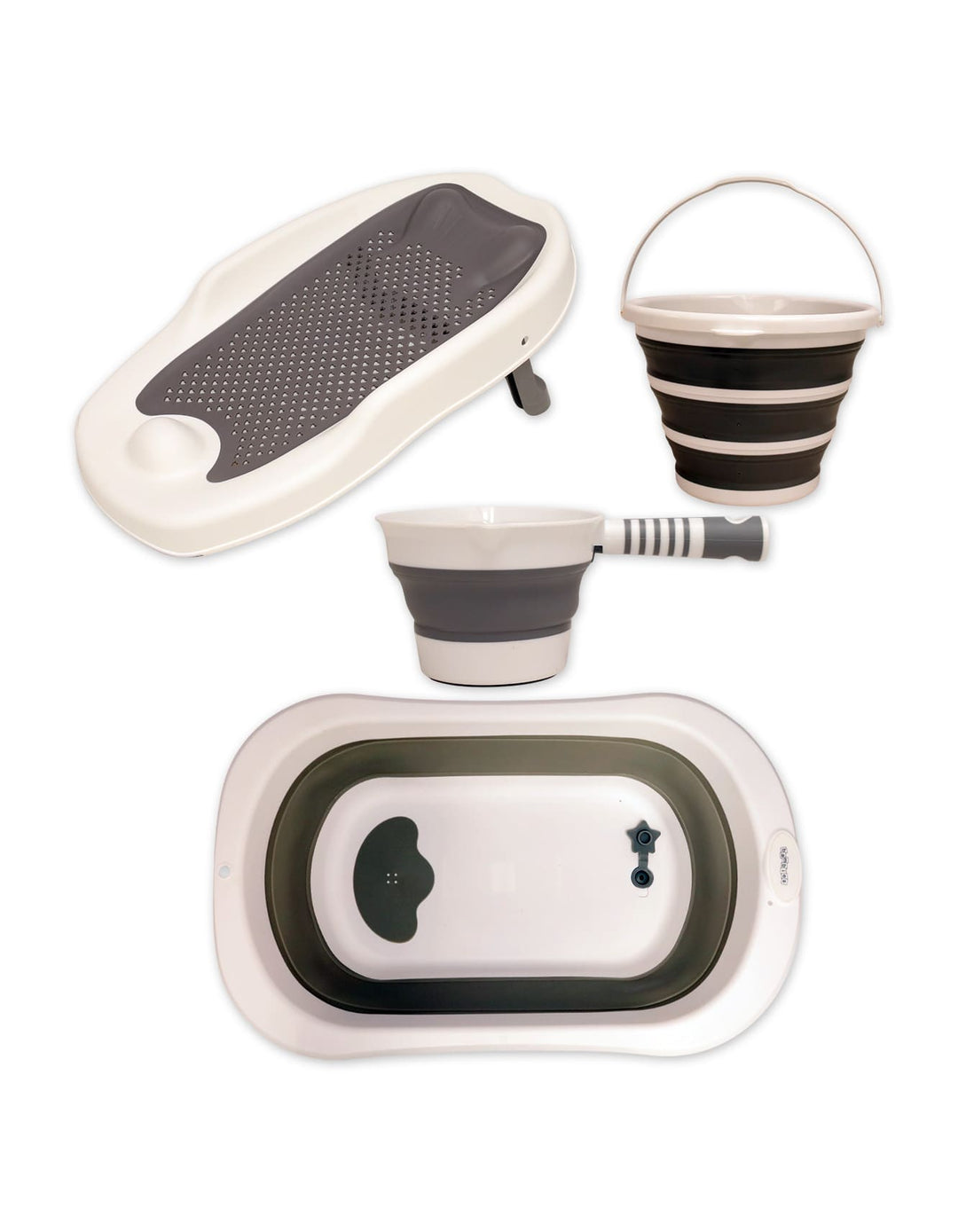 Baby Bathtub Set Bambies White and Grey BB-BC-003 at Zubaidas