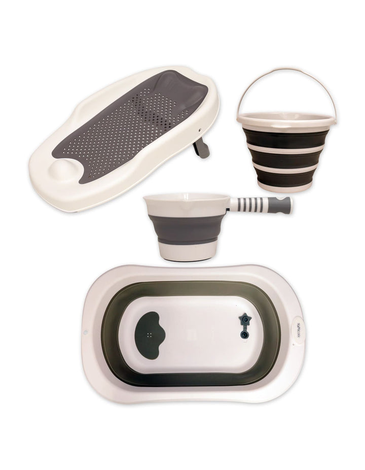 Baby Bathtub Set Bambies White and Grey BB-BC-003 at Zubaidas