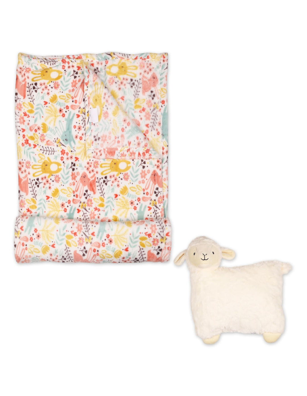 Baby Blanket and Pillow Set Bunny and Sheep White and Multi at Zubaidas