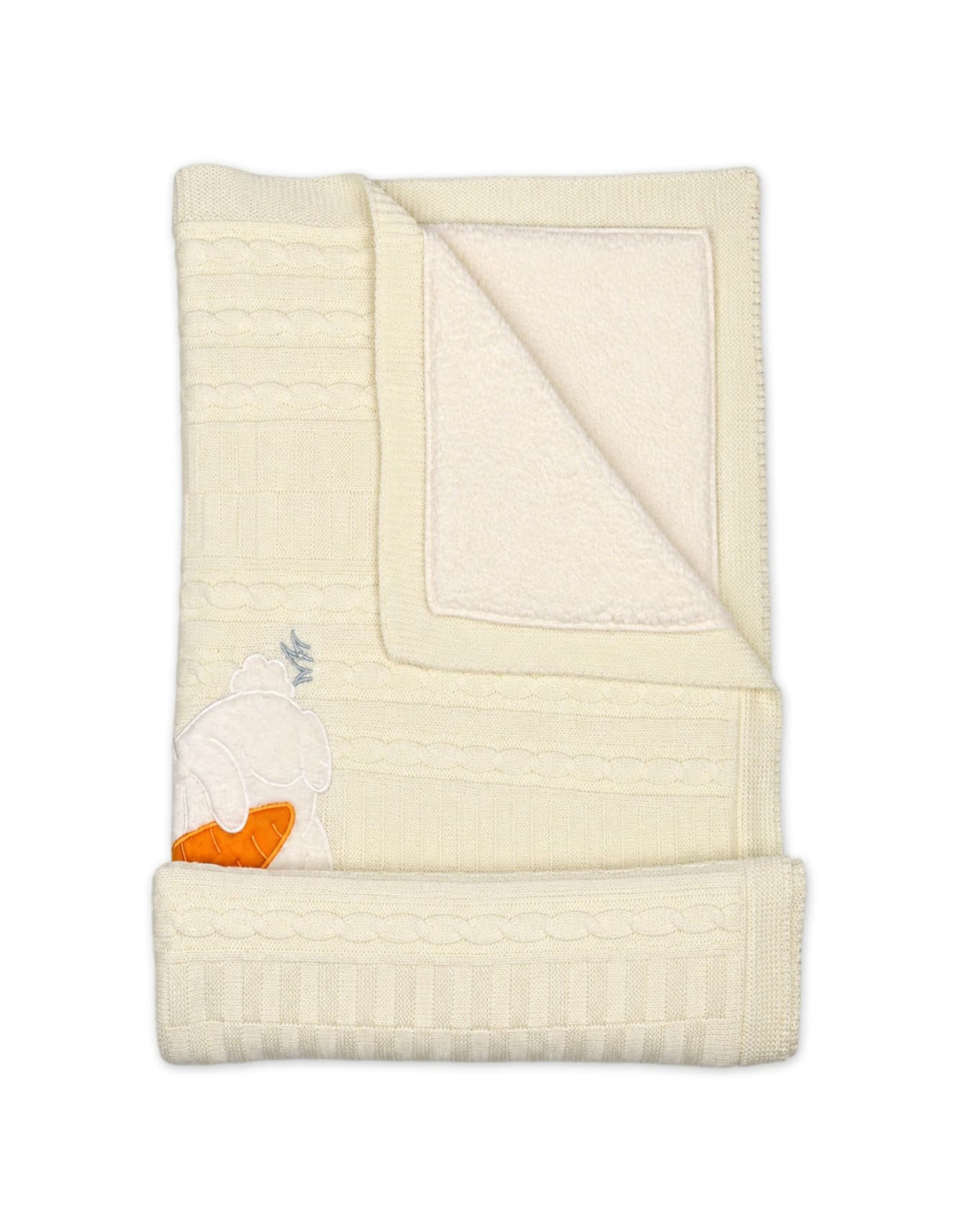 Baby Blanket Cute Bunny Applique Off White at Zubaidas